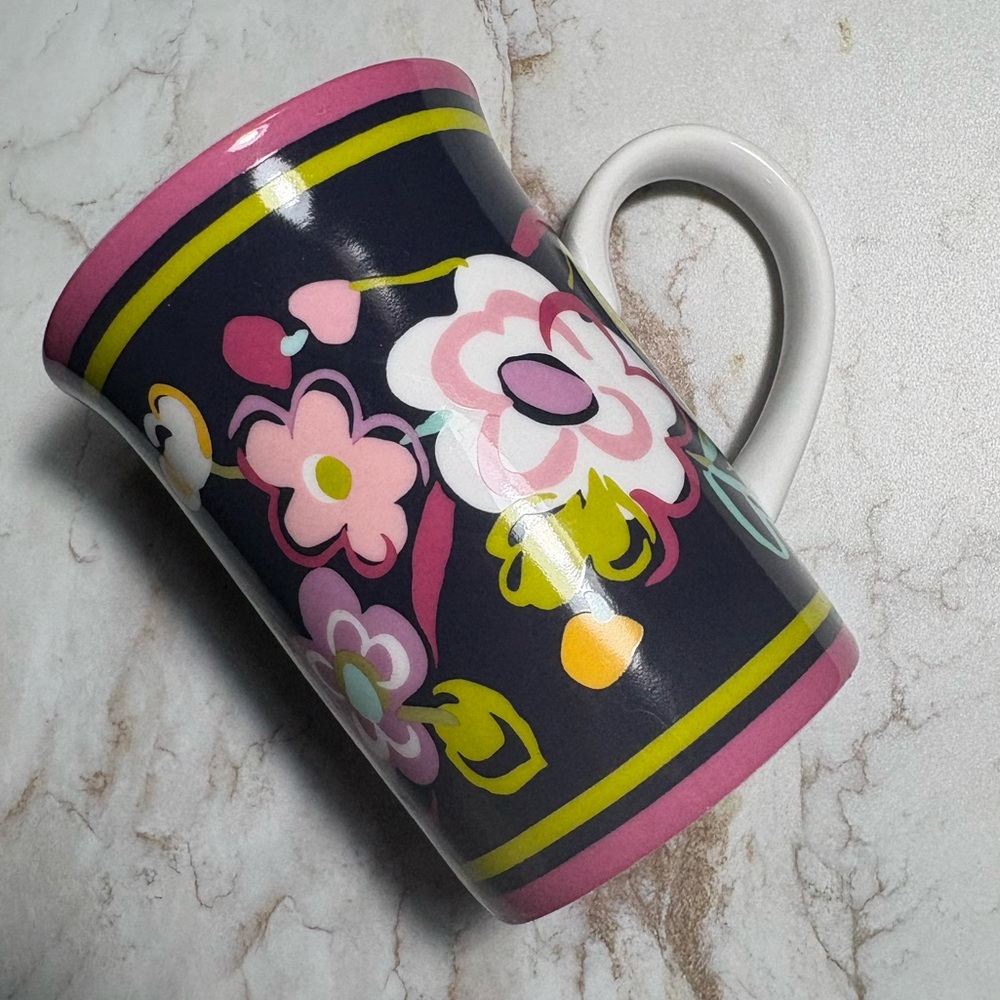 Vera Bradley Pink and White Ceramic Mug